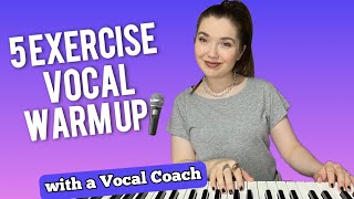 5 Exercise Vocal Warm Up with a Vocal Coach  Expert Tips amp RealTime Practice [upl. by Aseeram]