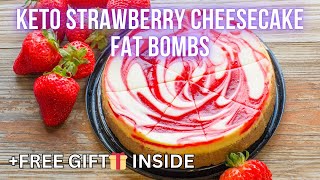 Keto Strawberry Cheesecake Fat Bombs  Easy Keto Recipes [upl. by Rask]