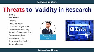 215  Threats to Validity in Research  Research Aptitude  UGC NET Paper 1 [upl. by Nadler201]