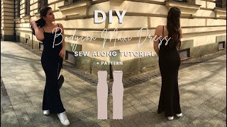 DIY Bodycon Maxi Dress  Sewing Tutorial  Pattern  Slip Dress  SKIMS inspired  SEW IT IN 3 HOURS [upl. by Esiuolyram]