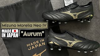 Mizuno Morelia Neo IV Beta Japan Aurum  Sergio Ramos Boot unboxing  on Feet [upl. by Clovis978]