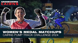 CRANKWORX CAIRNS PUMP TRACK  WOMENS PODIUM MATCHUPS [upl. by Nylednarb]