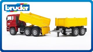 Bruder Toys MAN TGA Construction Truck with Trailer 02756 [upl. by Cowie316]