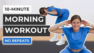 10Minute Morning Workout No Equipment No Repeats [upl. by Ackler477]