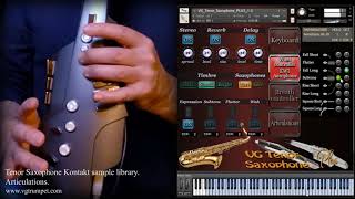 Tenor Saxophone Kontakt sound library and Roland Aerophone AE10 wind controller Vst woodwind [upl. by Depoliti584]