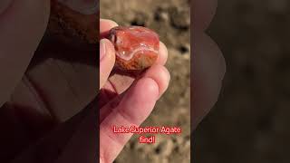 Lake Superior Agate find Found a nice little red amp white banded agate lakesuperioragate agate [upl. by Hniht]