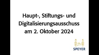 Haupt Stiftungs und Digitalisierungsausschuss am 02102024  Audiostream [upl. by Aneryc732]