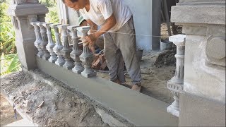 Installing a precast balustrade  How To Make a Concrete Railing For House [upl. by Aramoix350]