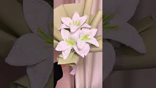 Artisanal Cream White Lily Bouquet homedecor christmas birthday handmade gift [upl. by Asiilanna]