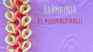 Rainbow Loom Bands Harmania by LoomingByAngel Tutorial [upl. by Isak862]