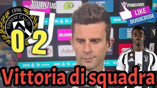 Interviste post Udinese vs Juve 02 Weah e Motta quotVittoria importante e meritataquot 💪 [upl. by Suiremed]