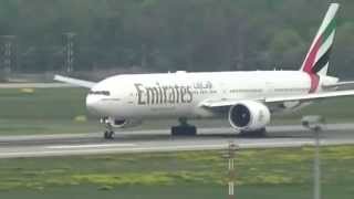 ✈Boeing 777300ER Emirates✈ takeoff at Düsseldorf International Airport [upl. by Lubbock780]