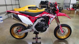 Honda CRF450L Supermoto Project Bike by SRmoto [upl. by Hcirdeirf]