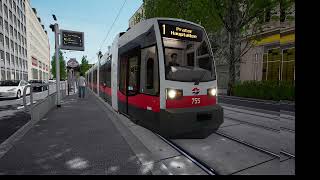 StefanFadingerPlatz  Oper Karlsplatz  TramSim Vienna 25 [upl. by Isherwood]