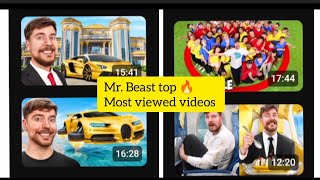 Mr beast top 10 most viewed videos mrbeast comparison [upl. by Nytram759]