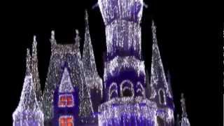 2012 Cinderella Castle Christmas Lighting at Magic Kingdom Walt Disney World [upl. by Hairacaz374]