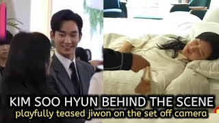 Kim soo hyun enjoys teasing Kim ji won on set  Queen of tears behind the scene [upl. by Yonatan847]