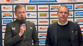 Presskonferens efter IK Oskarshamn – Färjestad BK [upl. by Leahplar]