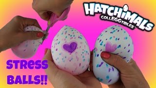 HATCHIMALS CollEGGtibles Cutting Open DIY Stress Ball Squishy with Slime amp Toy inside [upl. by Mattheus]