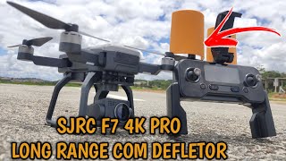 SJRC F7 4K PRO LONG RANGE COM DEFLETOR CASEIRO SERÁ QUE CONSEGUIU PASSAR DOS 3KM 😱😱 [upl. by Aiuhsoj51]