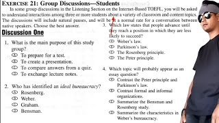 Listening Exercise 21 Barrons TOEFL Group DiscussionsStudents [upl. by Nohsauq]