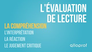 Lévaluation de lecture  la compréhension  Français  Alloprof [upl. by Nitin]