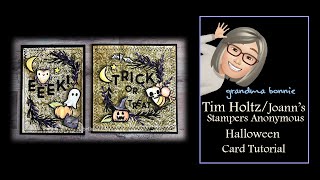 Tim Holtz Joanns Stampers Anonymous Halloween Cards HD 1080p [upl. by Seebeck]