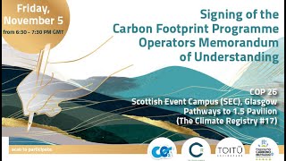 The Signing of the Carbon Footprint Programme Agreement [upl. by Scharff]