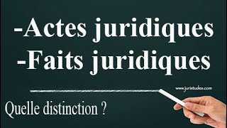 Distinction actes juridiques et faits juridiques [upl. by Leesa]