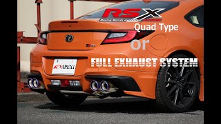 TOYOTA GR86 6MT専用 APEXi Full Exhaustsystem or RSX Quad type [upl. by Denis759]