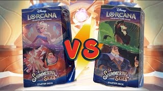 Shimmering Skies Starter Decks Gameplay Disney Lorcana [upl. by Moon]