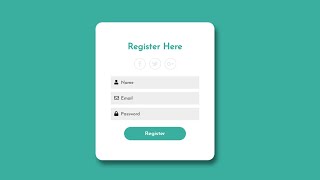 Registration Form Using HTML and CSS  Register Form Design [upl. by Werdn]