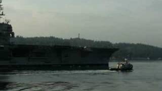 USS Kitty Hawk from Bremerton Ferry [upl. by Dita761]