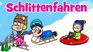 ♪♪ Kinderlied Winter Familie – Schlittenfahren  Hurra Kinderlieder  Winterlied [upl. by Arema]