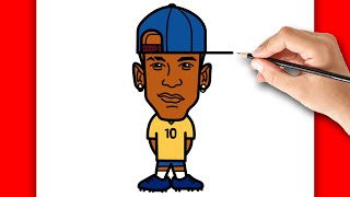 HOW TO DRAW NEYMAR JR EASY STEP BY STEP [upl. by Iorgo]