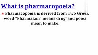 What is pharmacopoeiasPharmacopoeias [upl. by Melbourne]