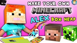 HOW TO Make a MINECRAFT ALEX Box Head FUNnel Vision DIY Cosplay Tutorial w Lexi ✂ [upl. by Nesyrb171]