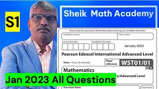 WST 0101 STATISTICS S1 Jan 2023 ALL QUESTIONS  Edexcel IAL [upl. by Frere]