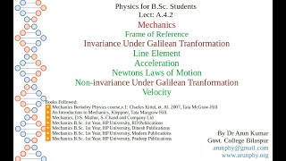 Lect A42 InvarianceUnderGalileanTransformationDistance Velocity Acceleration and Newtons Laws [upl. by Etna]