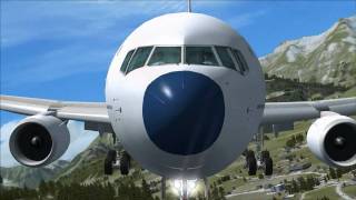 767 attacks Saanen airfield  an FSX movie [upl. by Miahc]