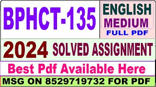 bphct 135 solved assignment 2024  bphct 135 solved assignment 202324 in English  bphct135 2024 [upl. by Berkeley]