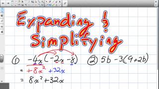 Expanding and Simplifying Expressions Grade 11 mixed Pre Req Skills 9 4 13 [upl. by Auguste]