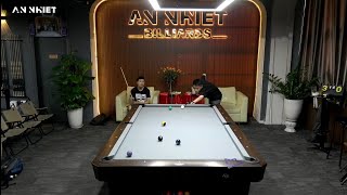 Billiards pool 9 ball Mạnh Xoăn vs Đỗ Thế Kiên Kiên Pháp race to 14  Game 2 [upl. by Asertal]