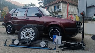 We put on winter tires  And change the front disks and disk plates on Golf 2 TAS 92 [upl. by Sibelle]