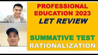 PROFESSIONAL EDUCATION SUMMATIVE TEST RATIONALIZATION LET REVIEW SEPTEMBER 2023 [upl. by Marcellus]