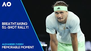 Zverev Wins Incredible 51Shot Rally Against Medvedev  Australian Open 2024 [upl. by Apgar]