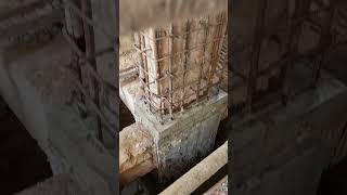 Retrofitting columnjacketingcolumnconstruction strengtheningshortsvideo [upl. by Kieger]