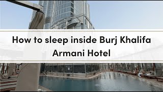 Armani Hotel Sleep inside Burj Khalifa with Fountain Show View [upl. by Dorkus]