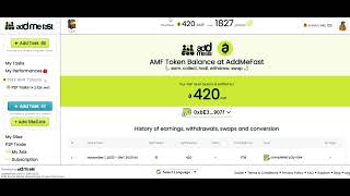 Addmefast review l convert points to AMF token l p2p task earn direct AMF [upl. by Razid209]