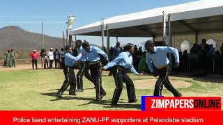 Police band entertaining ZANUPF supporters at Pelandaba stadium [upl. by Ridley]